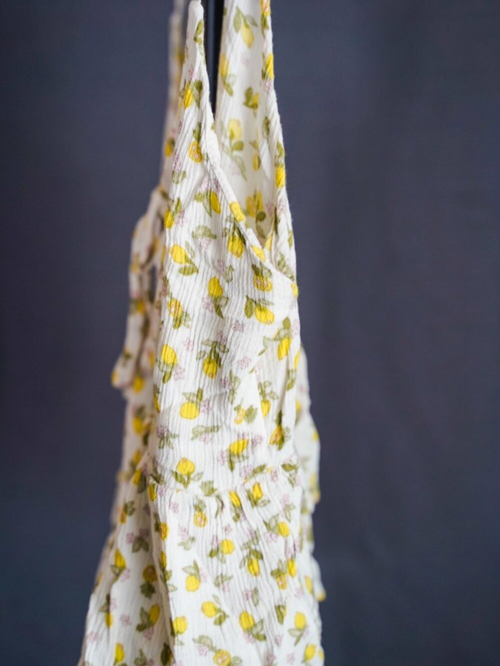 Altar'd State Women's Lemon Print Tie-Front Peplum Tank Top Medium - Picture 6 of 9